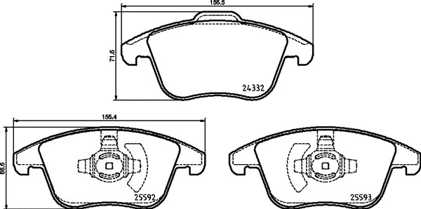 Diskinių stabdžių trinkelių rinkinys BREMBO P 24 211