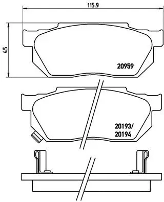 Diskinių stabdžių trinkelių rinkinys BREMBO P 28 008