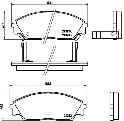 Diskinių stabdžių trinkelių rinkinys BREMBO P 28 016