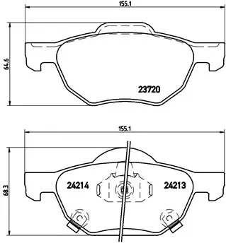 Diskinių stabdžių trinkelių rinkinys BREMBO P 28 036