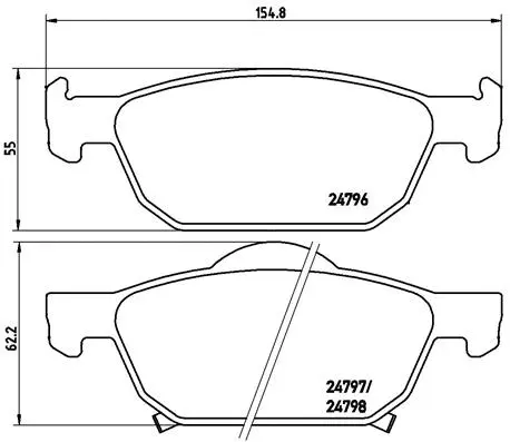 Diskinių stabdžių trinkelių rinkinys BREMBO P 28 044