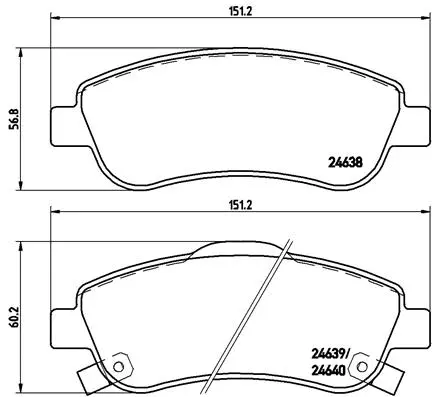 Diskinių stabdžių trinkelių rinkinys BREMBO P 28 045X