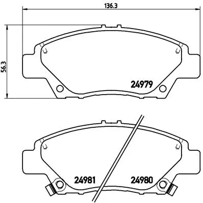 Diskinių stabdžių trinkelių rinkinys BREMBO P 28 050