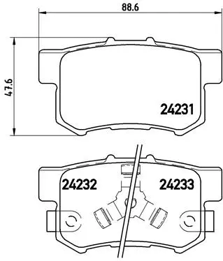 Diskinių stabdžių trinkelių rinkinys BREMBO P 28 051
