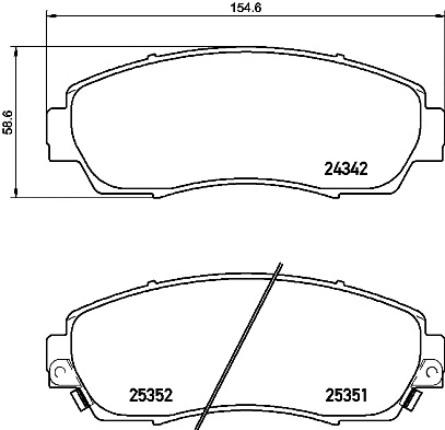 Diskinių stabdžių trinkelių rinkinys BREMBO P 28 068