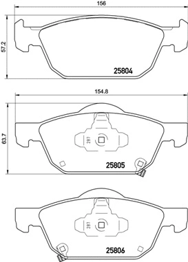Diskinių stabdžių trinkelių rinkinys BREMBO P 28 076X