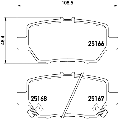 Diskinių stabdžių trinkelių rinkinys BREMBO P 28 078