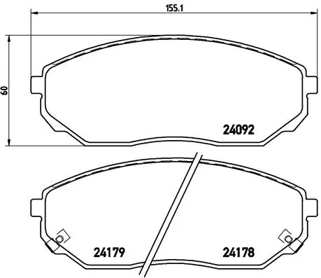 Diskinių stabdžių trinkelių rinkinys BREMBO P 30 019