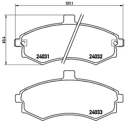 Diskinių stabdžių trinkelių rinkinys BREMBO P 30 020