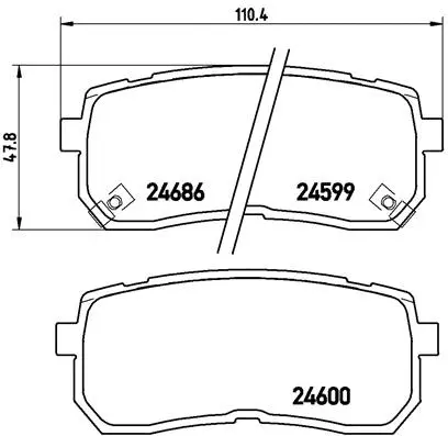 Diskinių stabdžių trinkelių rinkinys BREMBO P 30 035