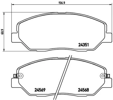 Diskinių stabdžių trinkelių rinkinys BREMBO P 30 036