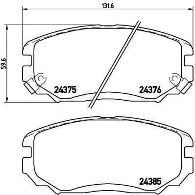 Diskinių stabdžių trinkelių rinkinys BREMBO P 30 038