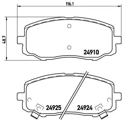Diskinių stabdžių trinkelių rinkinys BREMBO P 30 045