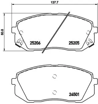 Diskinių stabdžių trinkelių rinkinys BREMBO P 30 056X