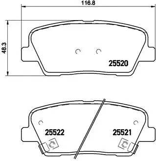 Diskinių stabdžių trinkelių rinkinys BREMBO P 30 063