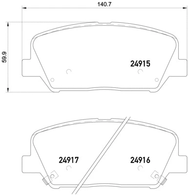 Diskinių stabdžių trinkelių rinkinys BREMBO P 30 065X
