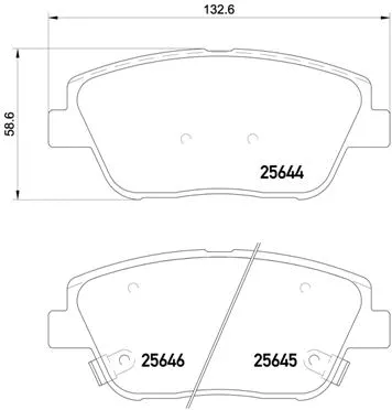 Diskinių stabdžių trinkelių rinkinys BREMBO P 30 066
