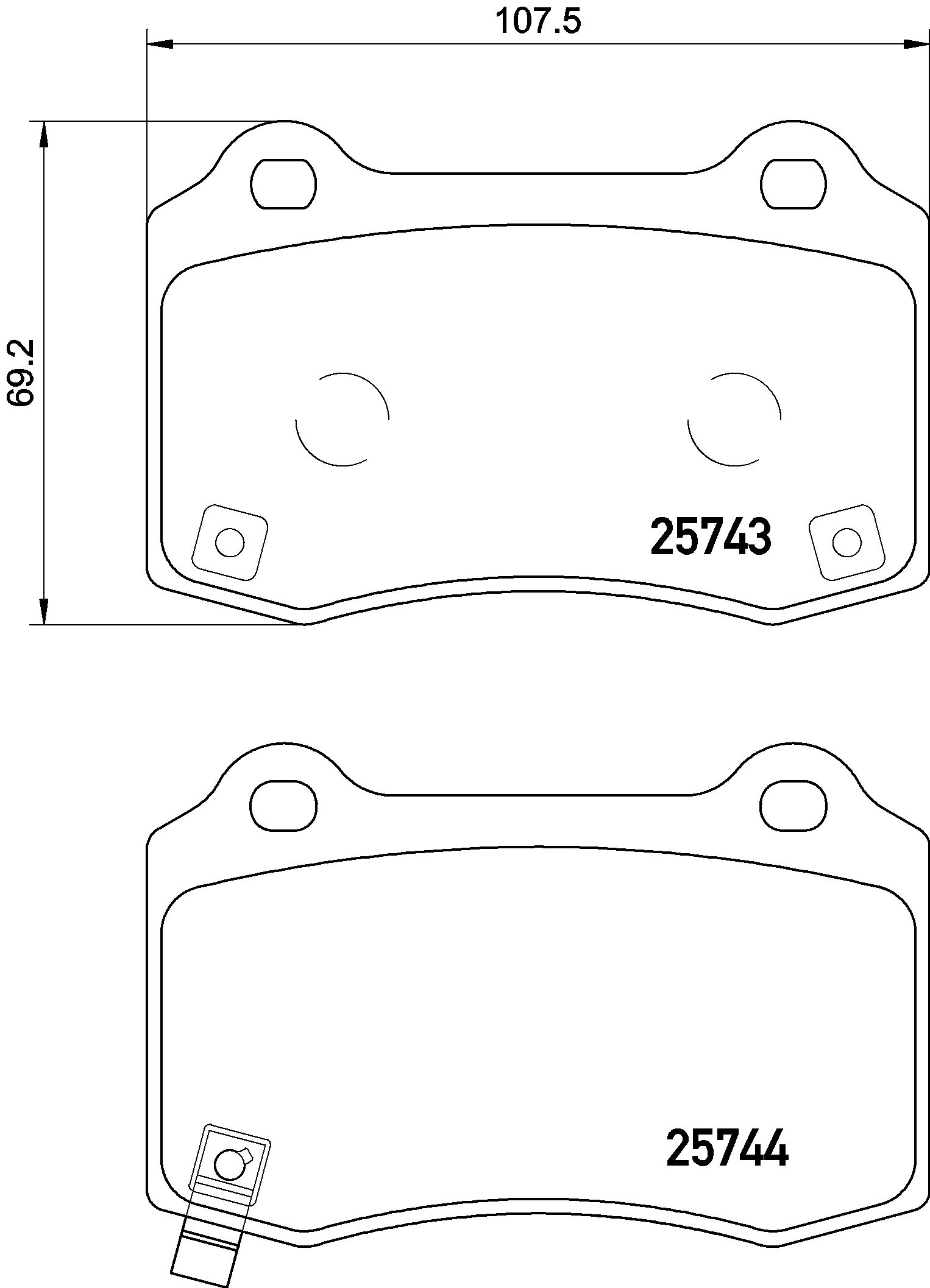 Diskinių stabdžių trinkelių rinkinys BREMBO P 30 074E
