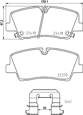 Diskinių stabdžių trinkelių rinkinys BREMBO P 30 089