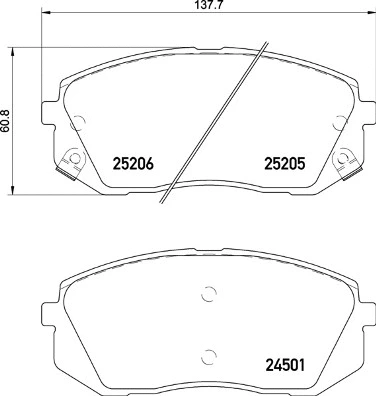 Diskinių stabdžių trinkelių rinkinys BREMBO P 30 093