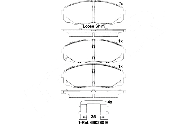 Diskinių stabdžių trinkelių rinkinys BREMBO P 30 095