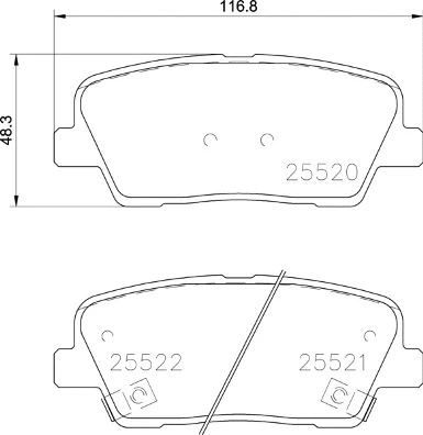 Diskinių stabdžių trinkelių rinkinys BREMBO P 30 104