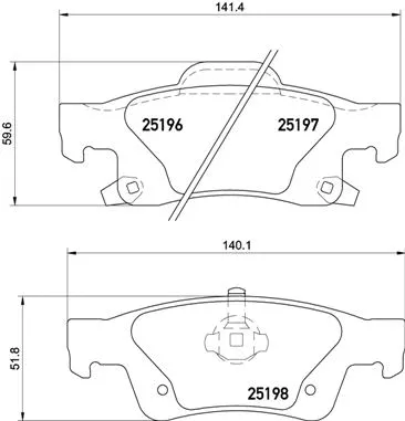 Diskinių stabdžių trinkelių rinkinys BREMBO P 37 016