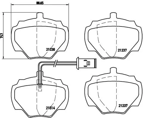 Diskinių stabdžių trinkelių rinkinys BREMBO P 44 003