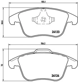 Diskinių stabdžių trinkelių rinkinys BREMBO P 44 020X