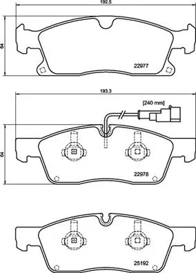 Diskinių stabdžių trinkelių rinkinys BREMBO P 48 001