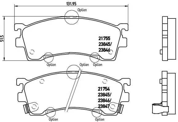 Diskinių stabdžių trinkelių rinkinys BREMBO P 49 023