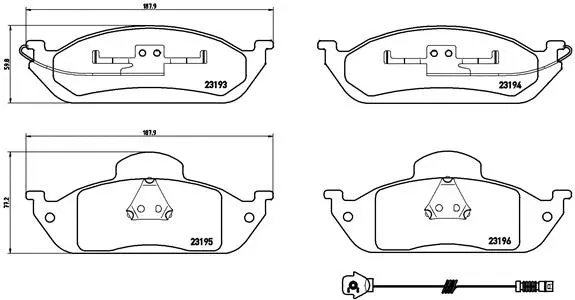 Diskinių stabdžių trinkelių rinkinys BREMBO P 50 039