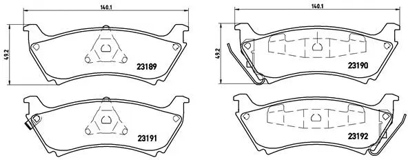 Diskinių stabdžių trinkelių rinkinys BREMBO P 50 040