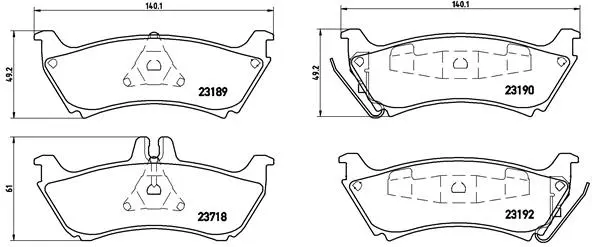 Diskinių stabdžių trinkelių rinkinys BREMBO P 50 044
