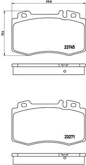 Diskinių stabdžių trinkelių rinkinys BREMBO P 50 053