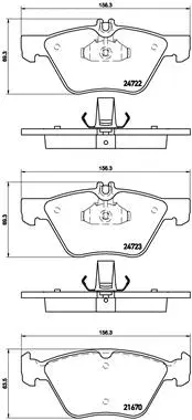 Diskinių stabdžių trinkelių rinkinys BREMBO P 50 075