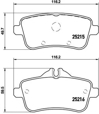 Diskinių stabdžių trinkelių rinkinys BREMBO P 50 101