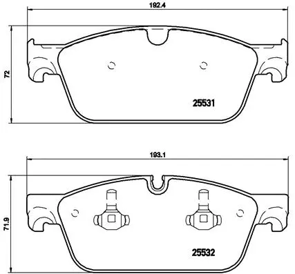Diskinių stabdžių trinkelių rinkinys BREMBO P 50 102X