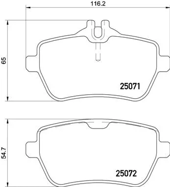 Diskinių stabdžių trinkelių rinkinys BREMBO P 50 117