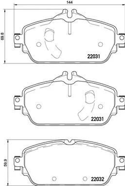 Diskinių stabdžių trinkelių rinkinys BREMBO P 50 119