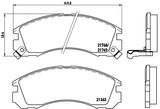 Diskinių stabdžių trinkelių rinkinys BREMBO P 54 017