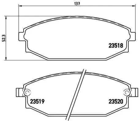 Diskinių stabdžių trinkelių rinkinys BREMBO P 54 027
