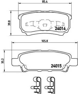 Diskinių stabdžių trinkelių rinkinys BREMBO P 54 034