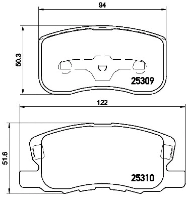 Diskinių stabdžių trinkelių rinkinys BREMBO P 54 046