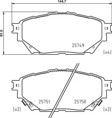 Diskinių stabdžių trinkelių rinkinys BREMBO P 54 065