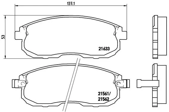 Diskinių stabdžių trinkelių rinkinys BREMBO P 56 021