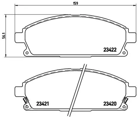 Diskinių stabdžių trinkelių rinkinys BREMBO P 56 040