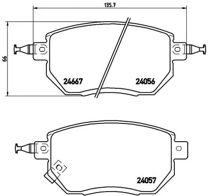 Diskinių stabdžių trinkelių rinkinys BREMBO P 56 051
