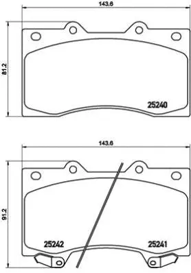 Diskinių stabdžių trinkelių rinkinys BREMBO P 56 081