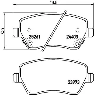 Diskinių stabdžių trinkelių rinkinys BREMBO P 56 086